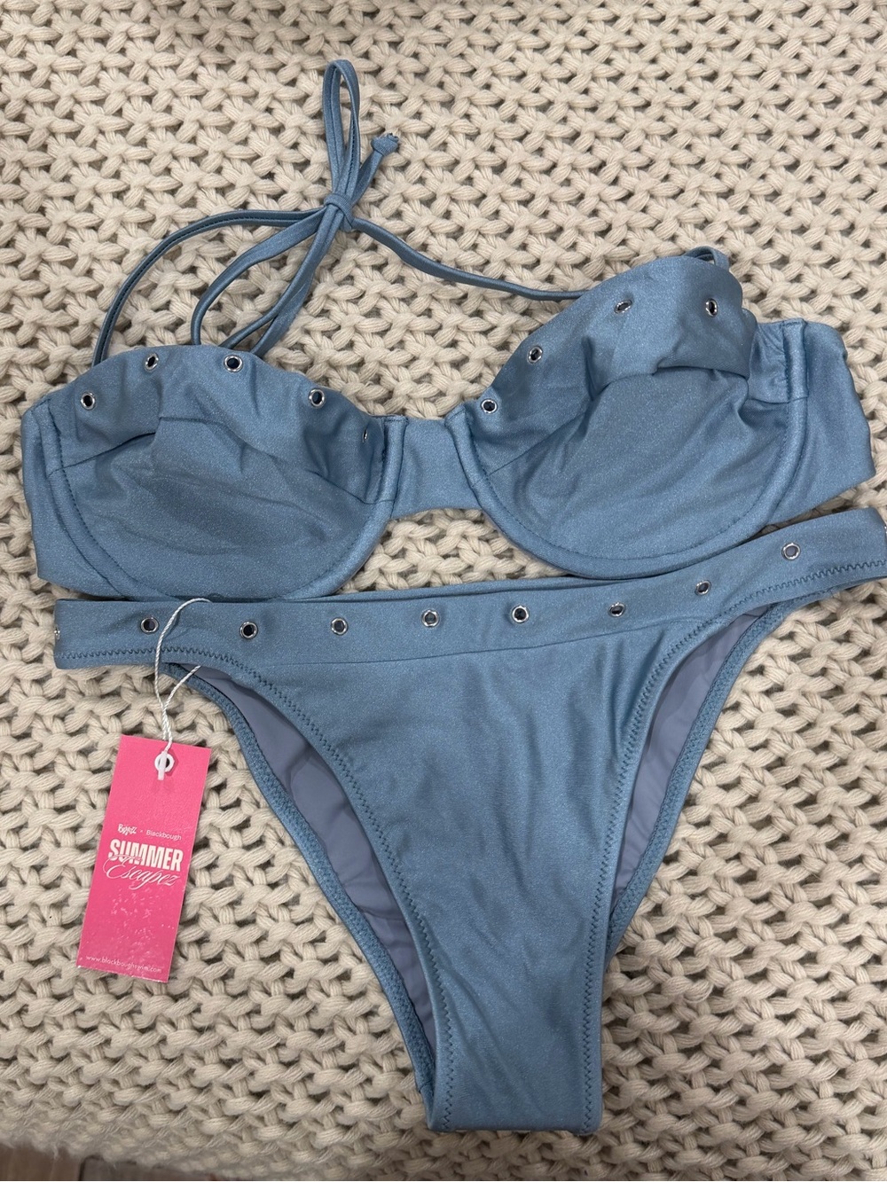 Brand New Blackbough Blue Eyelet Bikini Set